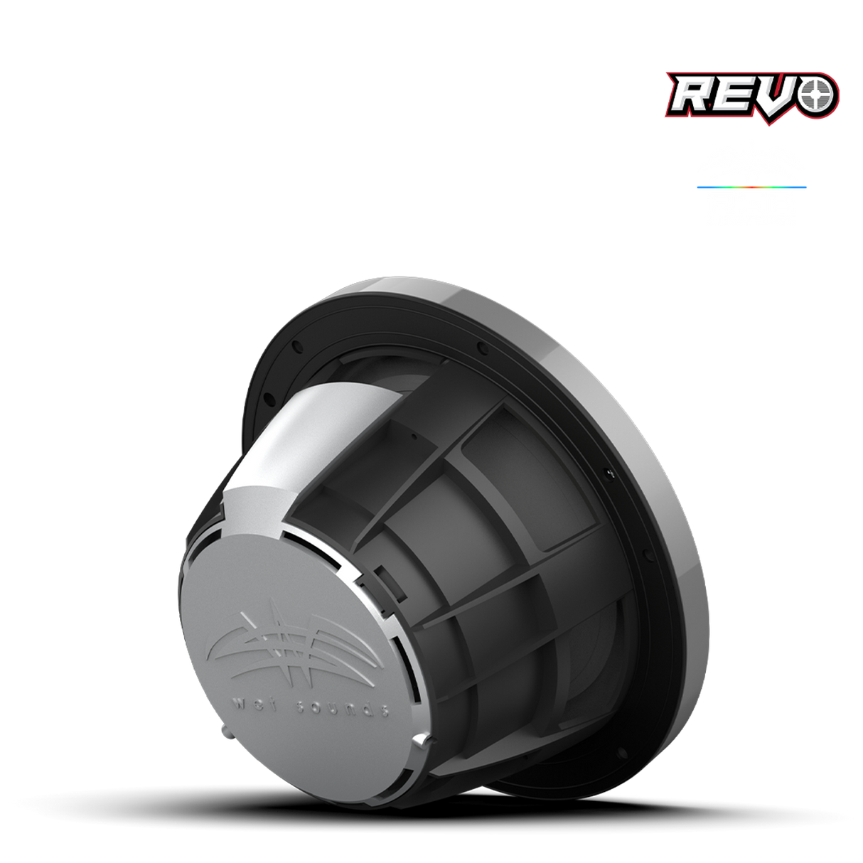 WET SOUNDS | REVO 8-XSG-SS | Component Style Coaxial Speakers w/ XS-Gunmetal-Stainless Steel RGB Grilles | WETREVO8XSGSS