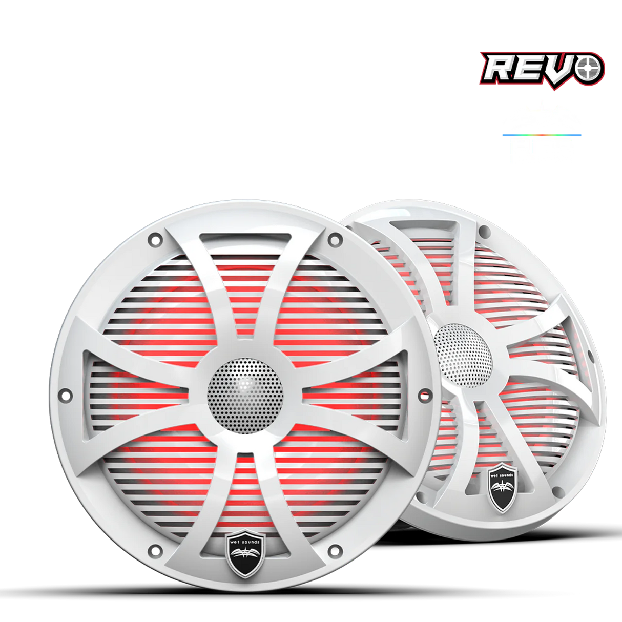 REVO 8-SWW | REVO Series 8-inch High-Output Component Style Coaxial Speakers w/ SW-White RGB Grilles