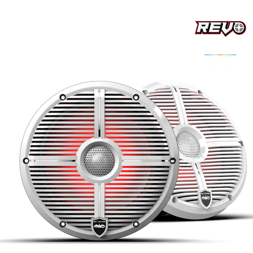 REVO 8 XW-W V3 | REVO Series 8-inch High-Output Component Style Coaxial Speakers w/ XW-White RGB Grilles