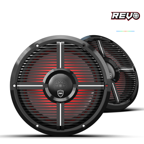 REVO CX-10 XW-B S2 | REVO Series 10-inch High-Output Component Style Coaxial Speakers w/ XW-Black RGB Grilles