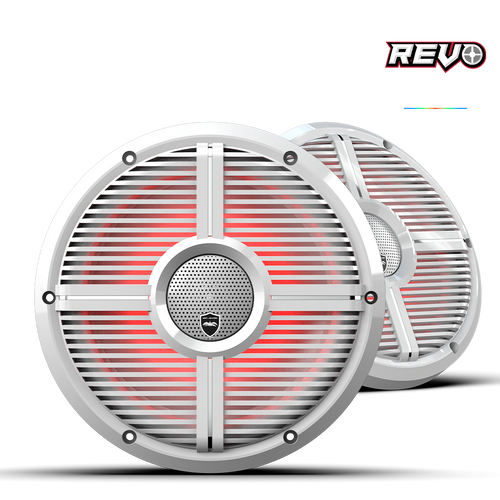 REVO CX-10 XW-W S2 | REVO Series 10-inch High-Output Component Style Coaxial Speakers w/ XW-White RGB Grilles