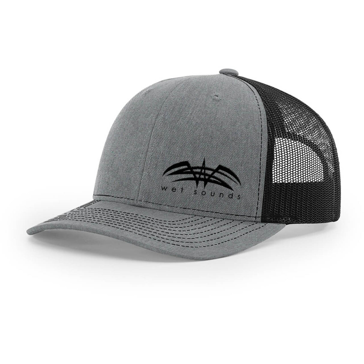 Richardson Youth Snap Back Cap - Heather Gray & Black w/Black Offset Wet Sounds Logo