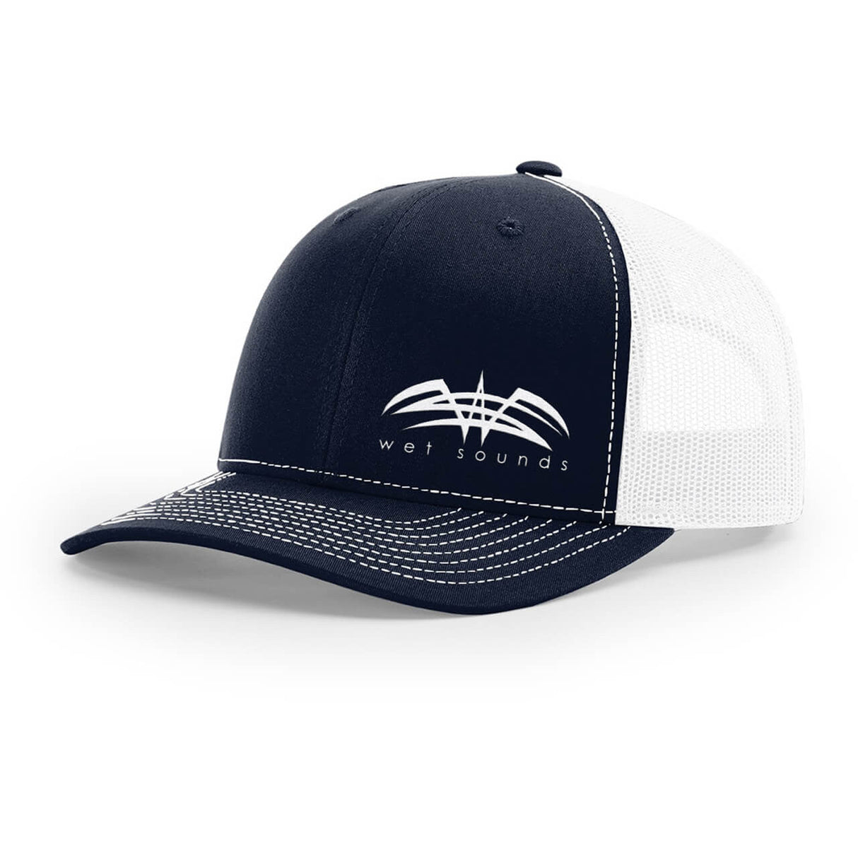 Richardson Snap Back Cap - Navy & White w/White Offset Wet Sounds Logo