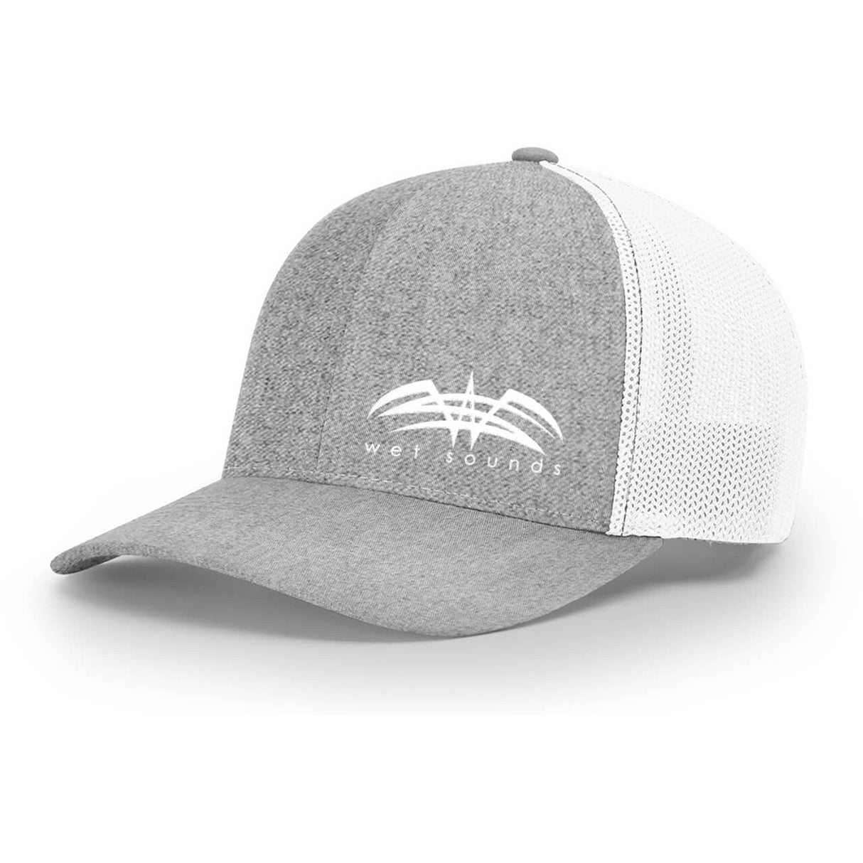 Richardson 112 Snap Back Cap - Heather Gray & White w/White Offset Wet Sounds Logo