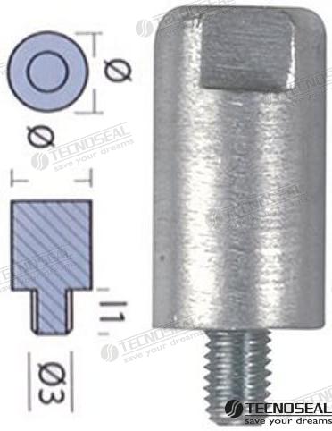 YANMAR ROD FOR YANMAR - DIA. 20 M8 | OEM  01312 | ANODES | TECNOSEAL