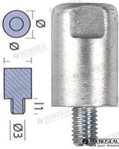 ROD FOR YANMAR - DIA. 20 8X1,25 | OEM  01313 | ANODES | TECNOSEAL