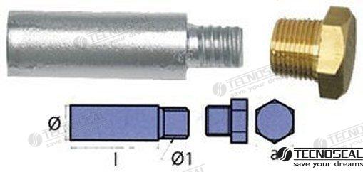 YANMAR ANODE WITH PLUG FOR YANMAR | OEM  01316T | YANMAR | TECNOSEAL