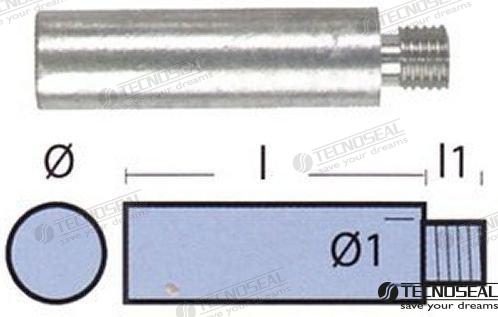 YANMAR ROD FOR YANMAR | OEM  01318 | ANODES | TECNOSEAL