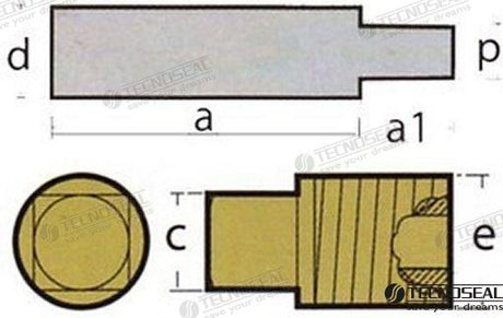 ANODE COOLING GM.C/TAP | OEM  02000T | ANODES | TECNOSEAL