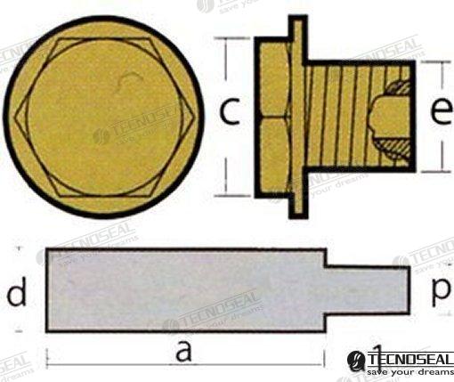 ANODE NANNI MERCEDES C/TAP | OEM  02100T | ANODES | TECNOSEAL