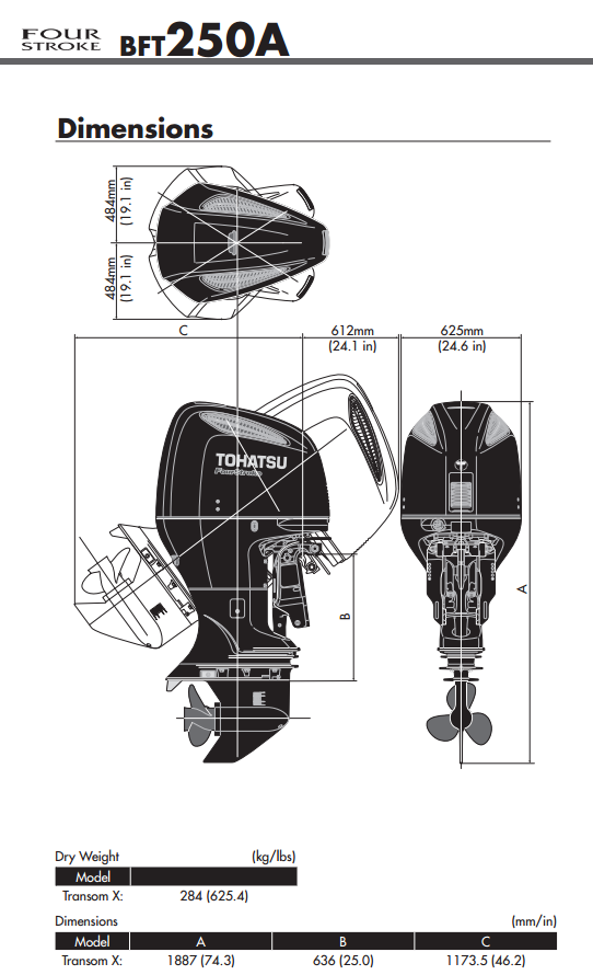 TOHATSU BFT250 | 250hp 4-stroke outboard